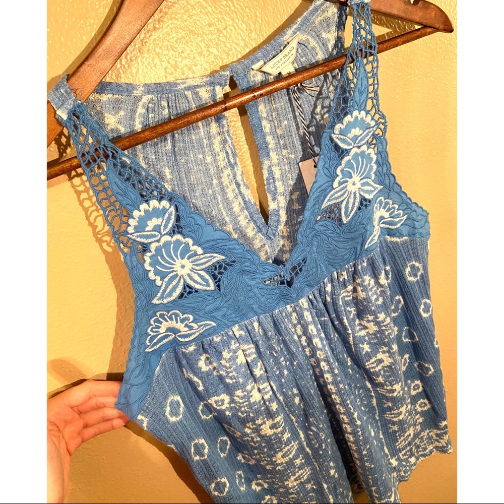 SOLD Lucky Brand Woven/ Knit Tank - Picture 3 of 5